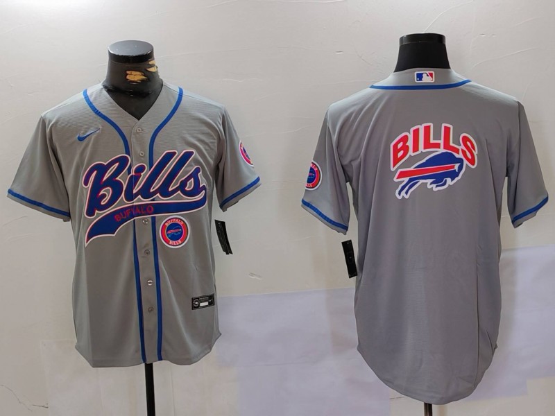Men Buffalo Bills Blank Grey Joint Name 2024 Nike Limited NFL Jersey style 9127